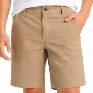Boys Flex Chino Shorts Size 16 Khaki Tan Flat Front NWT Teen Casual